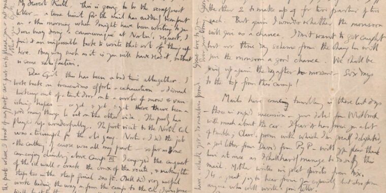 explore-a-digitized-collection-of-doomed-everest-climber’s-letters-home