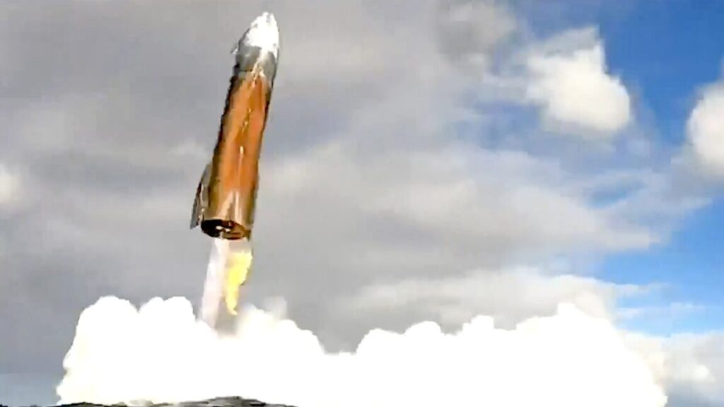 under-pressure-after-setbacks,-spacex’s-huge-rocket-finally-goes-the-distance